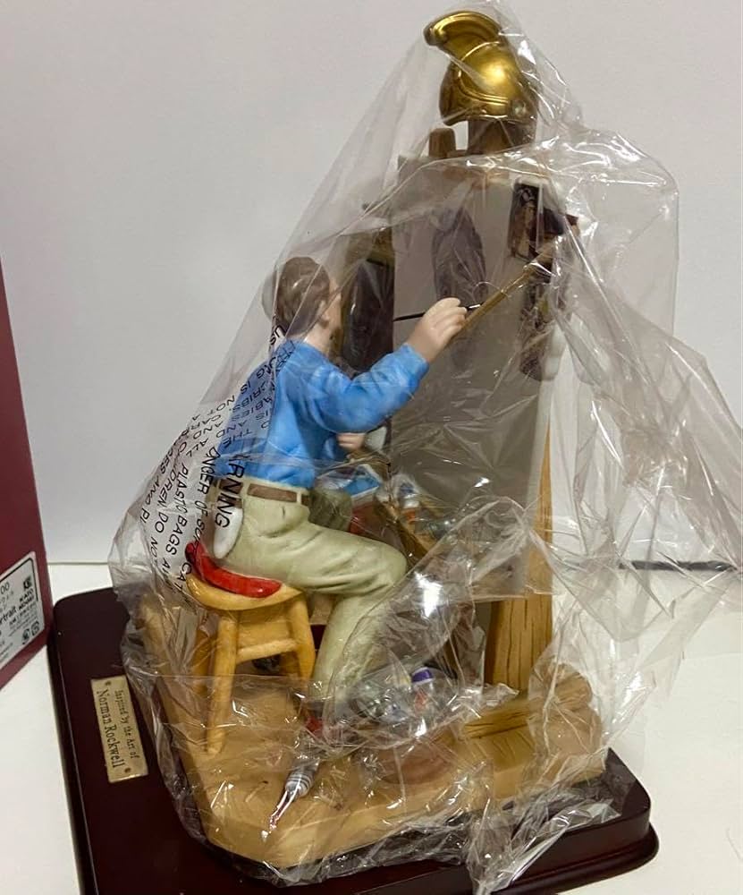ノーマンロックウェル自画像フィギュアフィギュリン加藤工芸